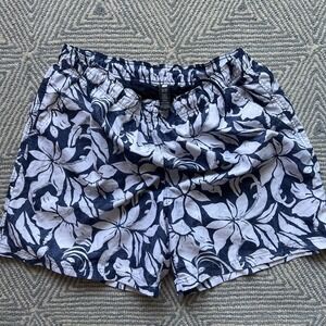 OP Board/Swim Short - XL‎ - Blue/White Floral Pattern